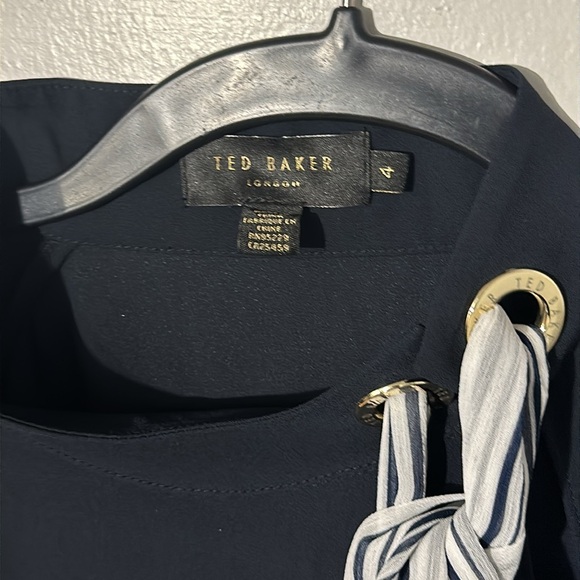 NWOT. Woman’s Ted Baker London long sleeve top, with scarf neck tie. Size 4. - Picture 2 of 6